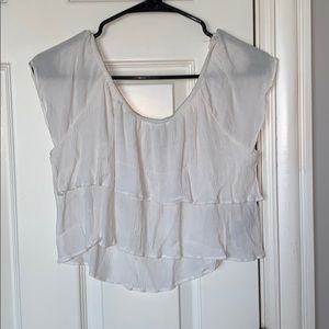 Off the shoulder & cropped white top